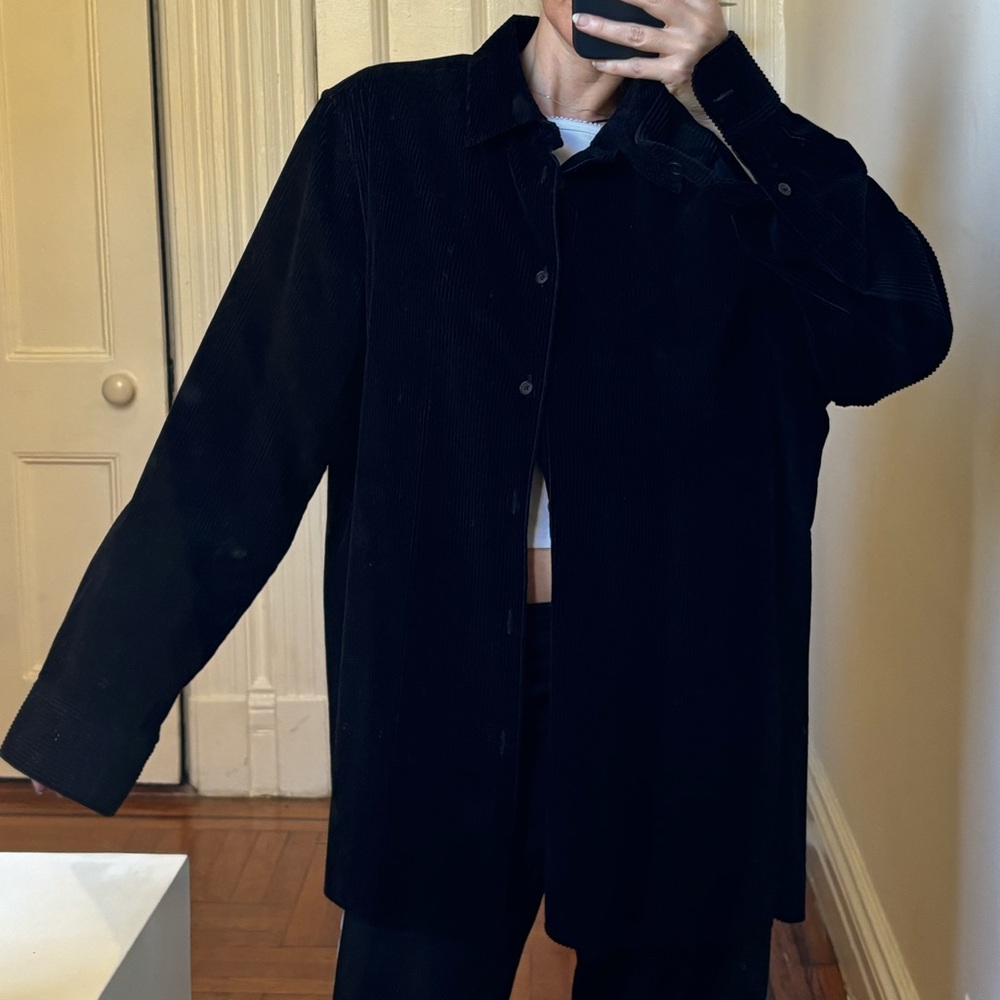 The Row Dark Navy Corduroy Shirt